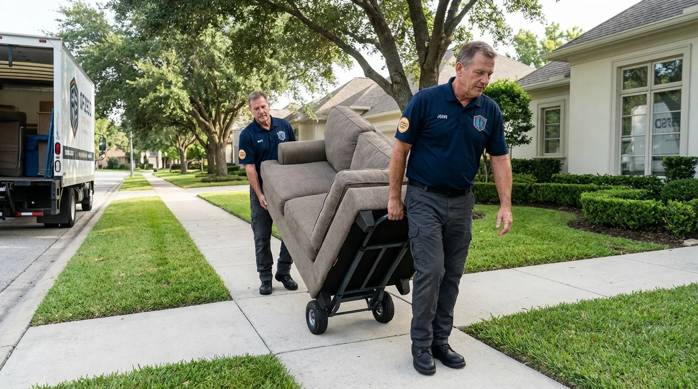 Local residential moving crew loading furniture in Wellsville, UT