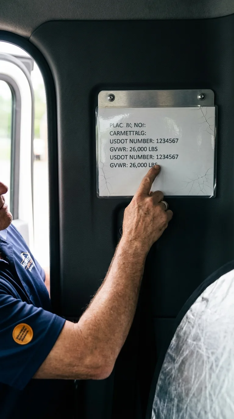 USDOT licensing placard verification in Wellsville